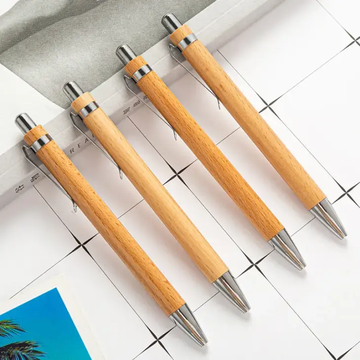 2/4/8Pcs Set Bamboo Wood Ballpoint Pen 1.0mm Bullet Tip Blue Black Ink Business Signature Ball Pen Office Writing Stationery - Image 4