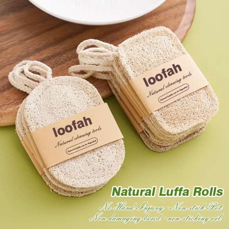 Loofah dish towel does not hurt the pan sponge, oil stain removing cloth, silk gourd pulp pan brush - Image 2