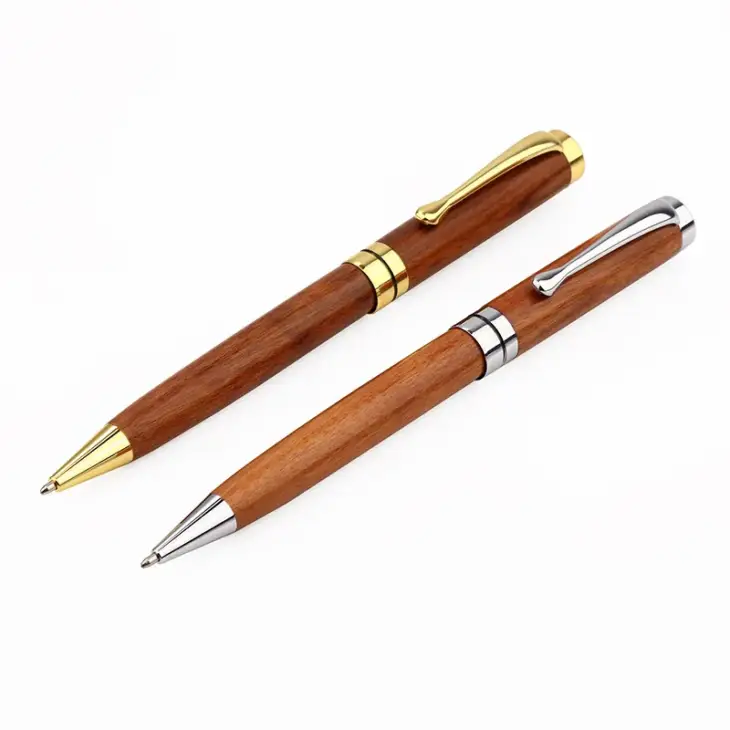 Retro Sandalwood Roll Ball Pen 0.7mm Gold Silver Metal Clip Ballpoint Pen Replaceable Refills Wooden Pen Luxury Stationery Gifts - Image 6