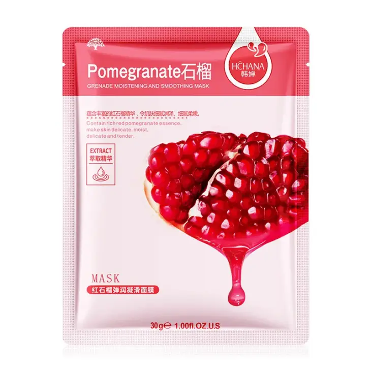 Skin Care Natural Fruit Plant Facial Mask Moisturizing Oil-Control Blueberry Cucumber Pomegranate Fruit Aloe Sheet Face Mask - Image 6